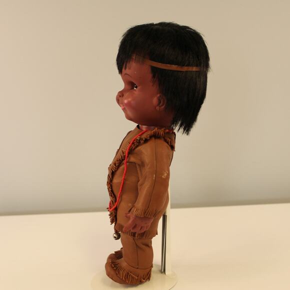 "Wild West" Leather Clad Native Tribal Children's Doll with Papoose 13" - Picture 3 of 7